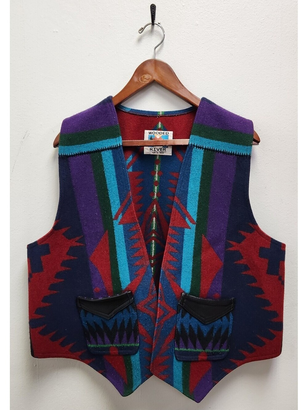 Vintage Wooded River Clothing Company Southwestern Wool Blanket Vest Size Large